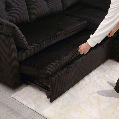 Le canapé d'assemblage de siège de rangement en forme de L se plie en fauteuil inclinable