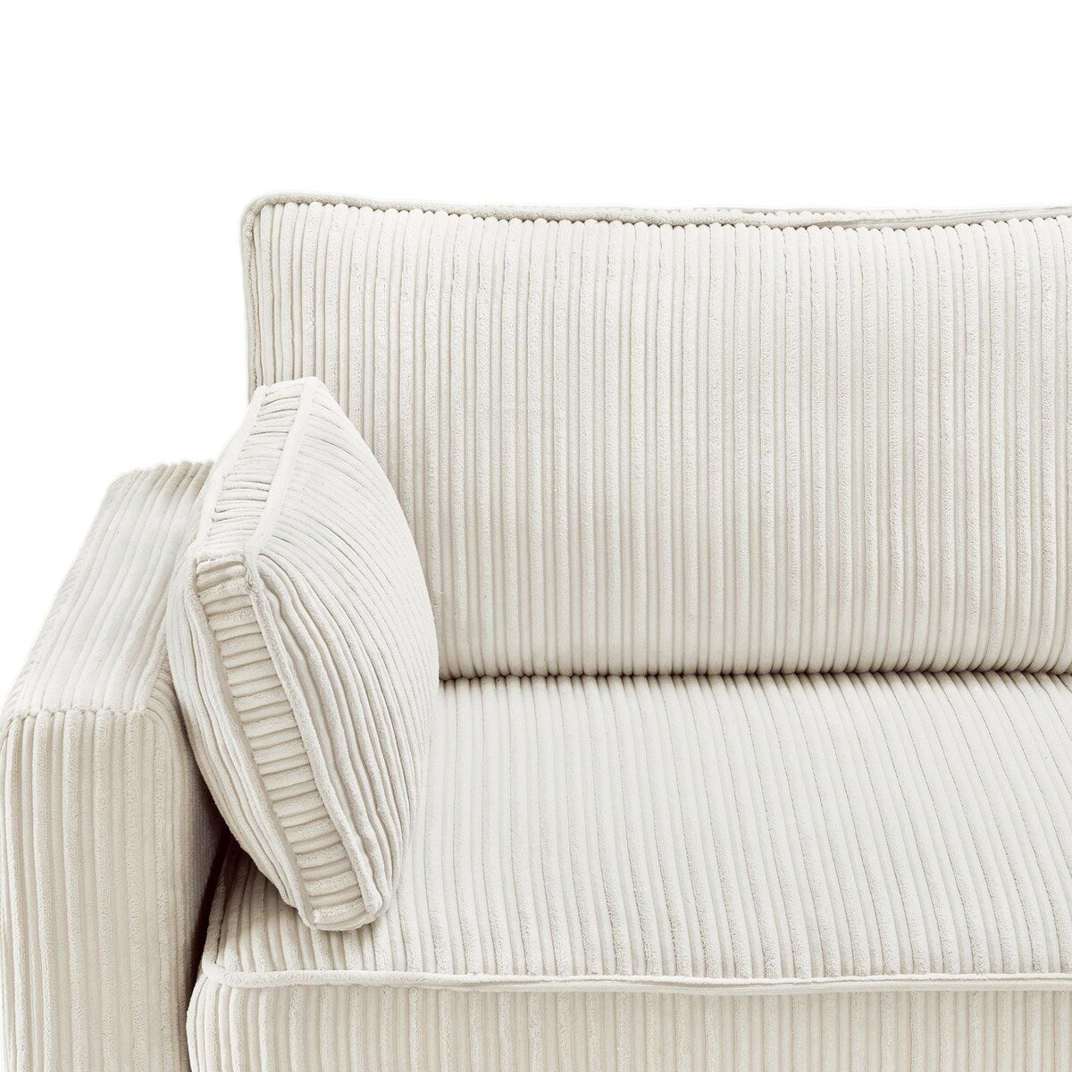 Canapé 3 places rectangulaire en velours côtelé LUE BONA 81, moderne, rembourré, en polyester, avec base en bois, pour le salon