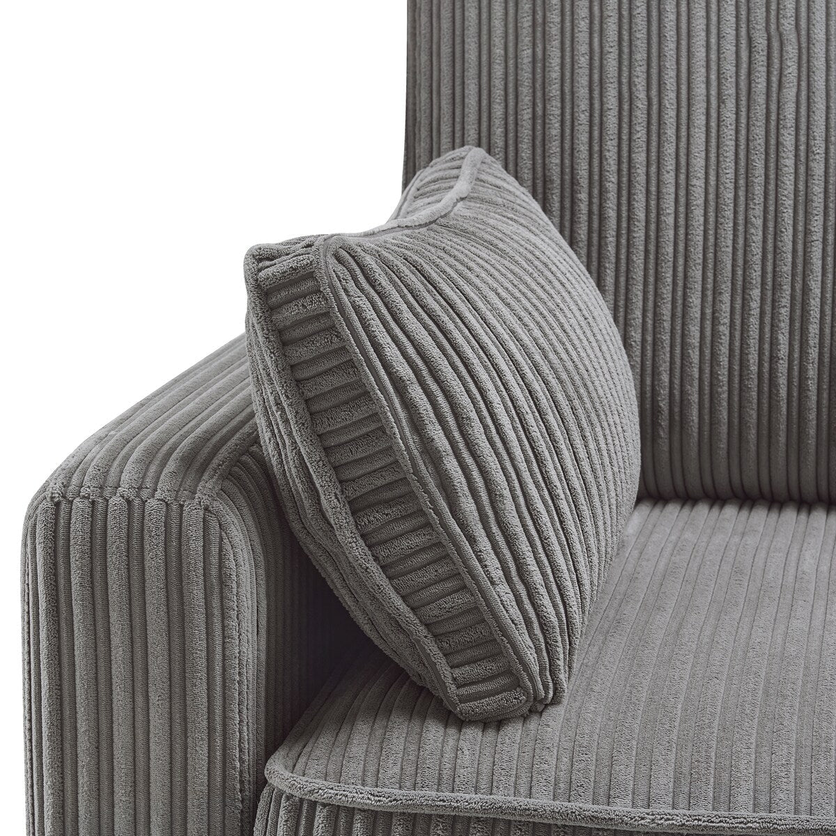 Canapé 3 places rectangulaire en velours côtelé LUE BONA 81, moderne, rembourré, en polyester, avec base en bois, pour le salon