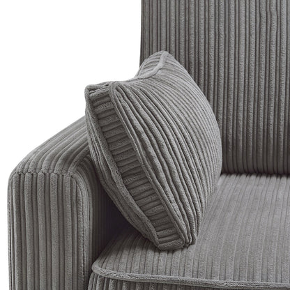 Canapé 3 places rectangulaire en velours côtelé LUE BONA 81, moderne, rembourré, en polyester, avec base en bois, pour le salon