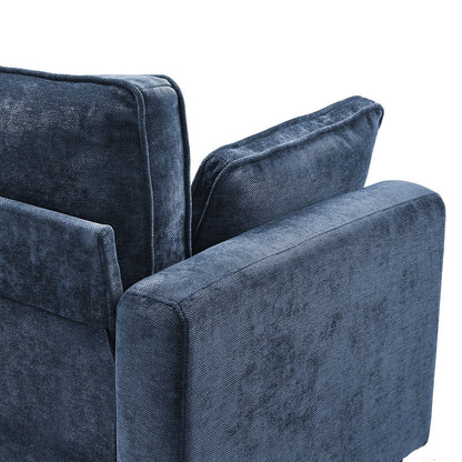 Canapé 3 places rectangulaire en velours côtelé LUE BONA 81, moderne, rembourré, en polyester, avec base en bois, pour le salon