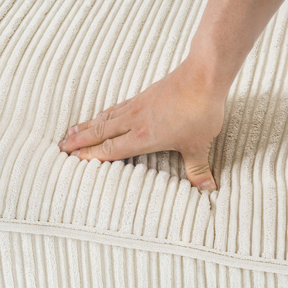 Canapé 3 places rectangulaire en velours côtelé LUE BONA 81, moderne, rembourré, en polyester, avec base en bois, pour le salon