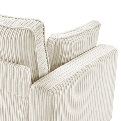 Canapé 3 places rectangulaire en velours côtelé LUE BONA 81, moderne, rembourré, en polyester, avec base en bois, pour le salon