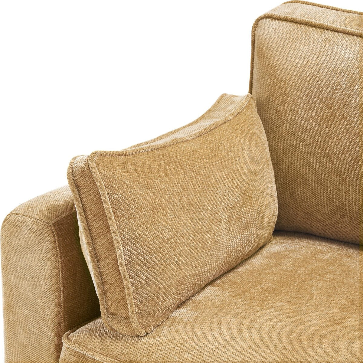 Canapé 3 places rectangulaire en velours côtelé LUE BONA 81, moderne, rembourré, en polyester, avec base en bois, pour le salon