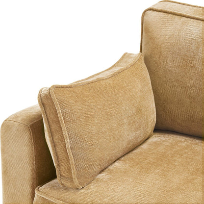 Canapé 3 places rectangulaire en velours côtelé LUE BONA 81, moderne, rembourré, en polyester, avec base en bois, pour le salon