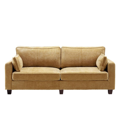 Canapé 3 places rectangulaire en velours côtelé LUE BONA 81, moderne, rembourré, en polyester, avec base en bois, pour le salon