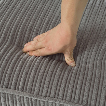 Canapé 3 places rectangulaire en velours côtelé LUE BONA 81, moderne, rembourré, en polyester, avec base en bois, pour le salon