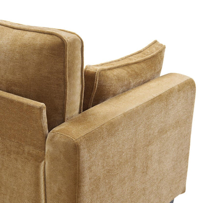 Canapé 3 places rectangulaire en velours côtelé LUE BONA 81, moderne, rembourré, en polyester, avec base en bois, pour le salon