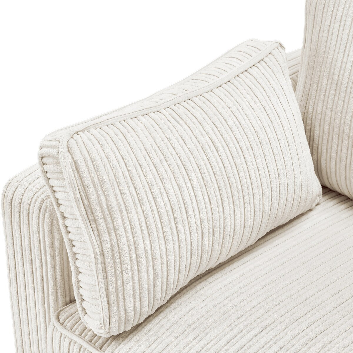 Canapé 3 places rectangulaire en velours côtelé LUE BONA 81, moderne, rembourré, en polyester, avec base en bois, pour le salon