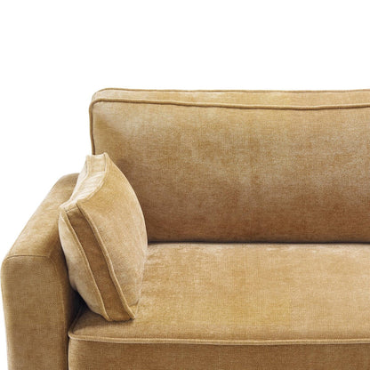 Canapé 3 places rectangulaire en velours côtelé LUE BONA 81, moderne, rembourré, en polyester, avec base en bois, pour le salon