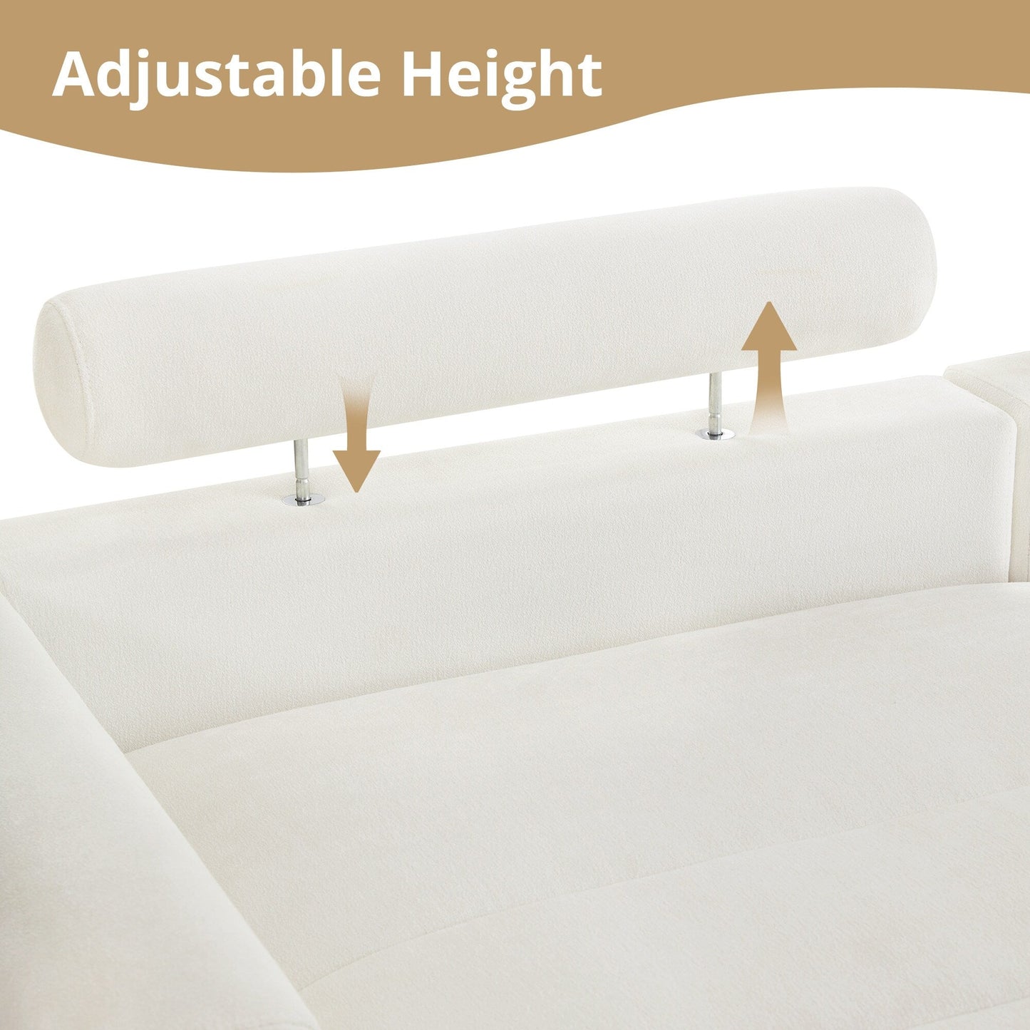 Canapé 3 places moderne rembourré LUE BONA de 87 pouces, design chenille pour le salon