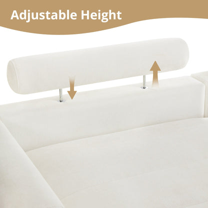 Canapé 3 places moderne rembourré LUE BONA de 87 pouces, design chenille pour le salon