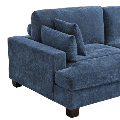 Canapé 3 places moderne rembourré LUE BONA de 87 pouces, design chenille pour le salon