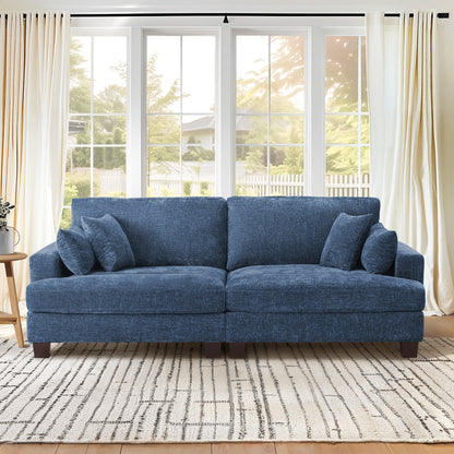 Canapé 3 places moderne rembourré LUE BONA de 87 pouces, design chenille pour le salon