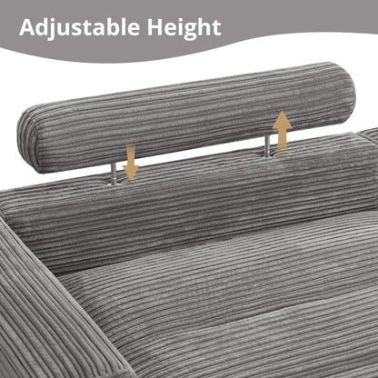 Canapé 3 places moderne rembourré LUE BONA de 87 pouces, design chenille pour le salon