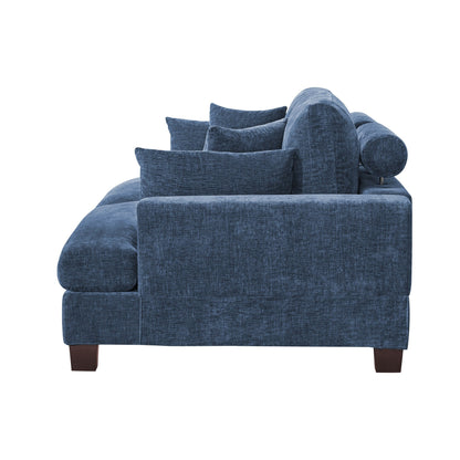 Canapé 3 places moderne rembourré LUE BONA de 87 pouces, design chenille pour le salon