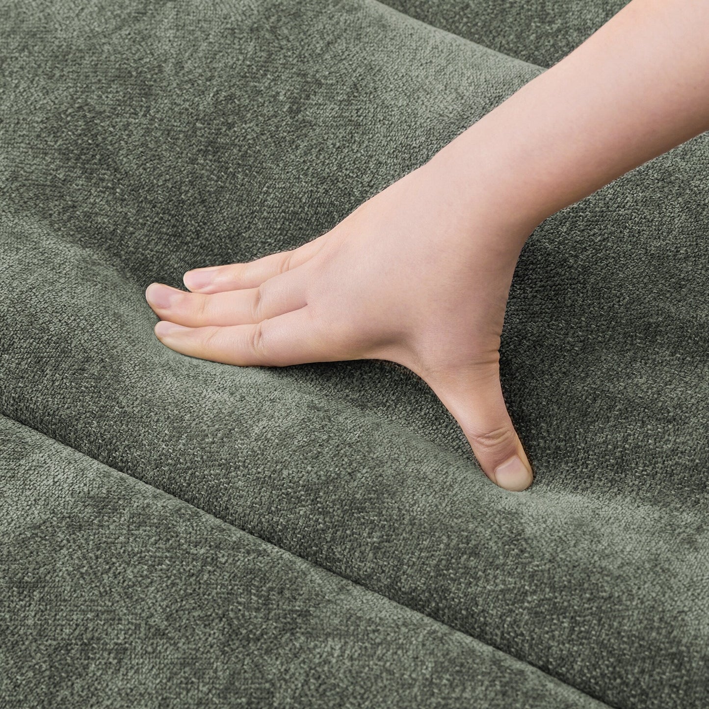 Canapé 3 places moderne rembourré LUE BONA de 87 pouces, design chenille pour le salon