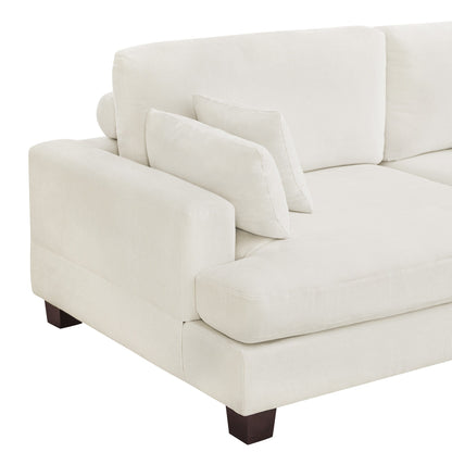 Canapé 3 places moderne rembourré LUE BONA de 87 pouces, design chenille pour le salon