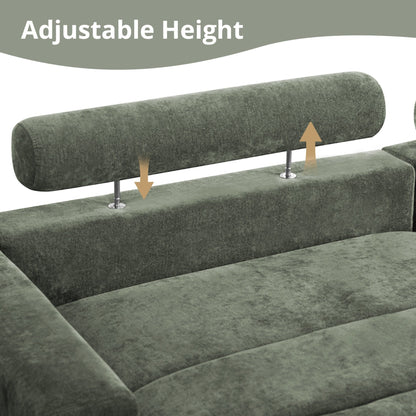 Canapé 3 places moderne rembourré LUE BONA de 87 pouces, design chenille pour le salon