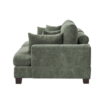 Canapé 3 places moderne rembourré LUE BONA de 87 pouces, design chenille pour le salon