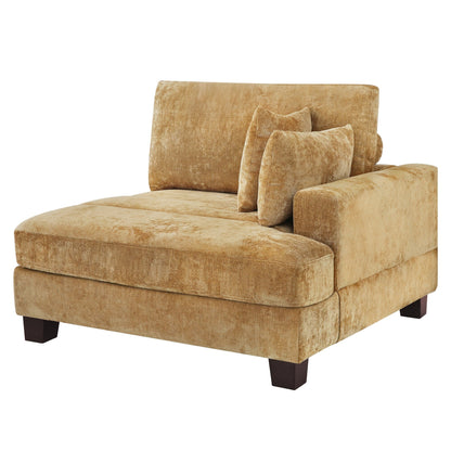 Canapé 3 places moderne rembourré LUE BONA de 87 pouces, design chenille pour le salon