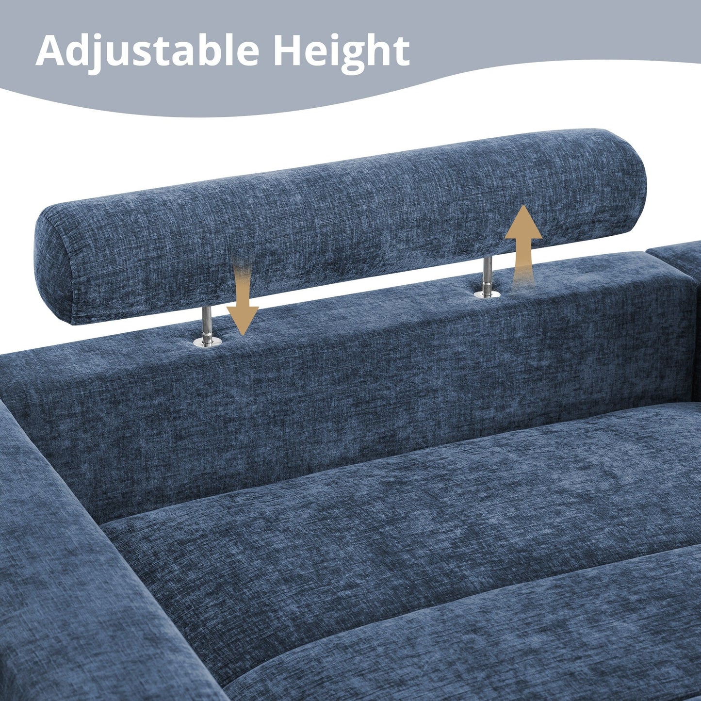 Canapé 3 places moderne rembourré LUE BONA de 87 pouces, design chenille pour le salon