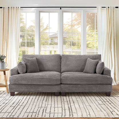 Canapé 3 places moderne rembourré LUE BONA de 87 pouces, design chenille pour le salon