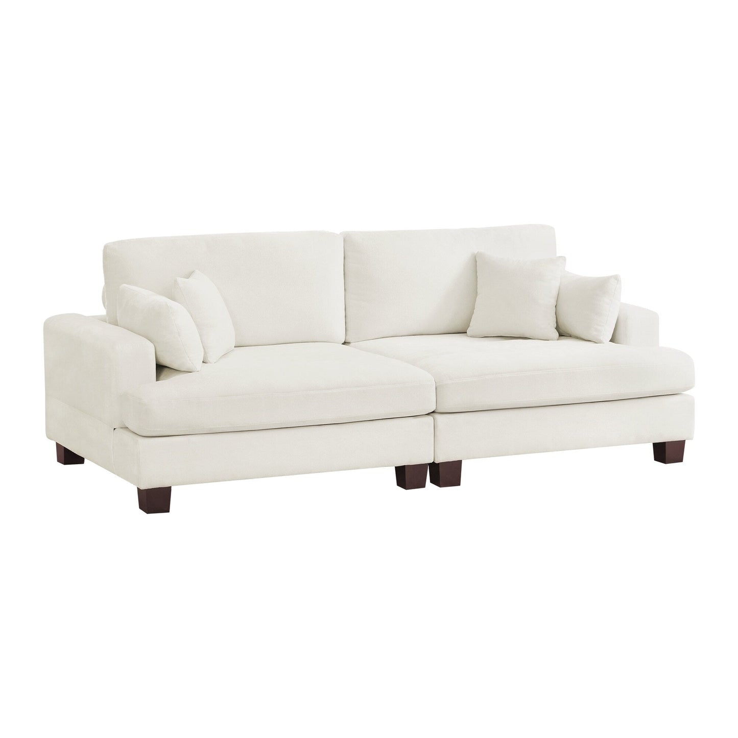 Canapé 3 places moderne rembourré LUE BONA de 87 pouces, design chenille pour le salon