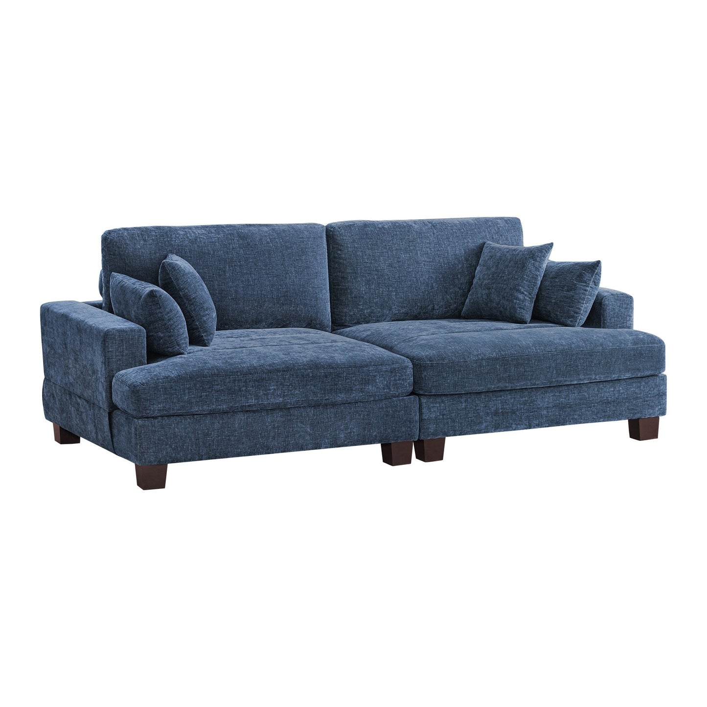 Canapé 3 places moderne rembourré LUE BONA de 87 pouces, design chenille pour le salon