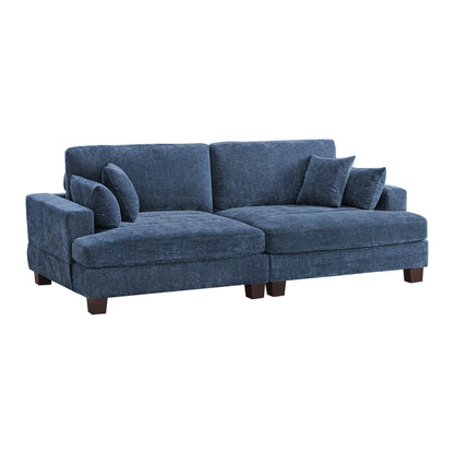 Canapé 3 places moderne rembourré LUE BONA de 87 pouces, design chenille pour le salon