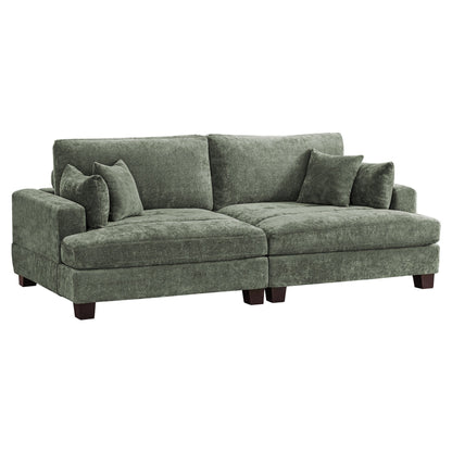 Canapé 3 places moderne rembourré LUE BONA de 87 pouces, design chenille pour le salon