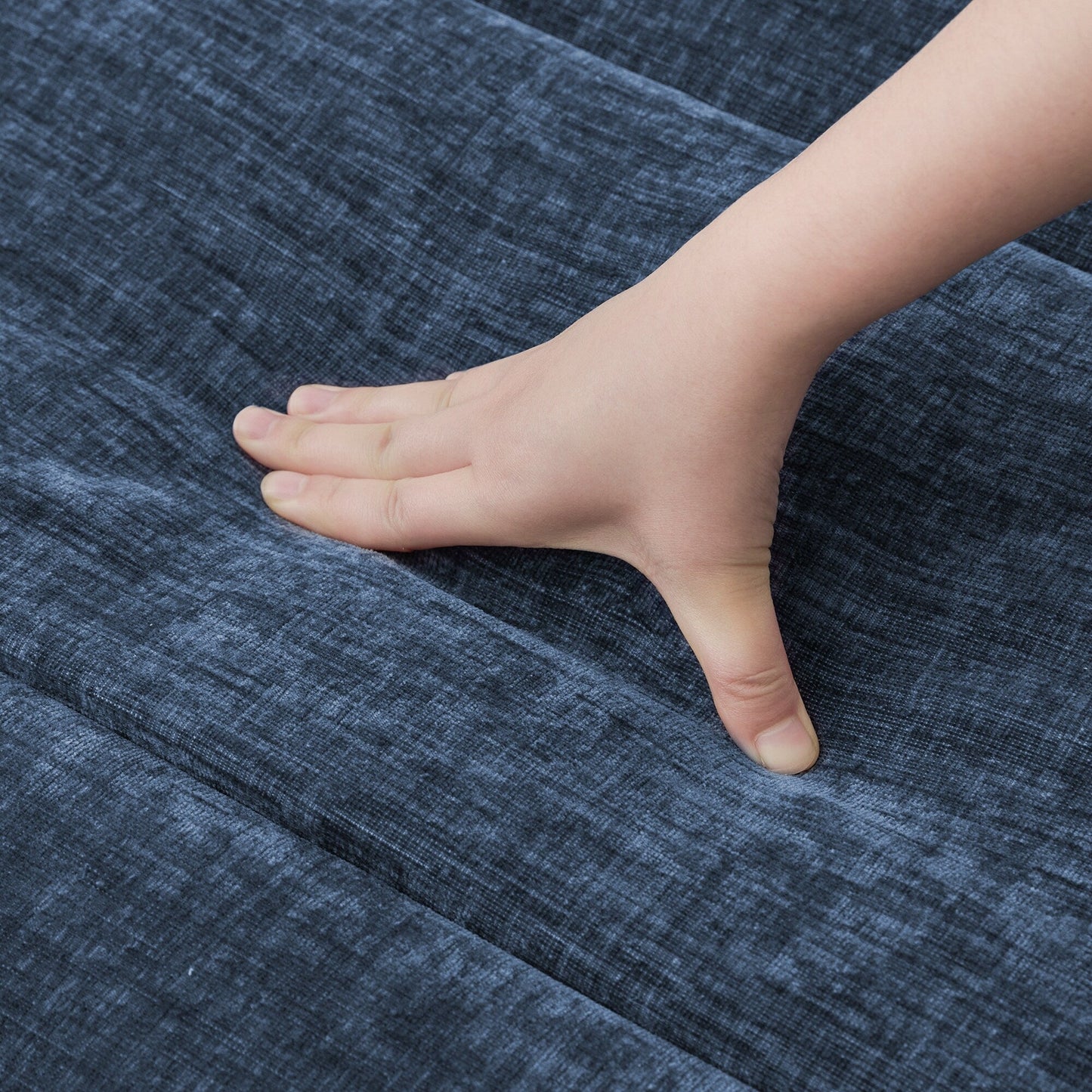 Canapé 3 places moderne rembourré LUE BONA de 87 pouces, design chenille pour le salon