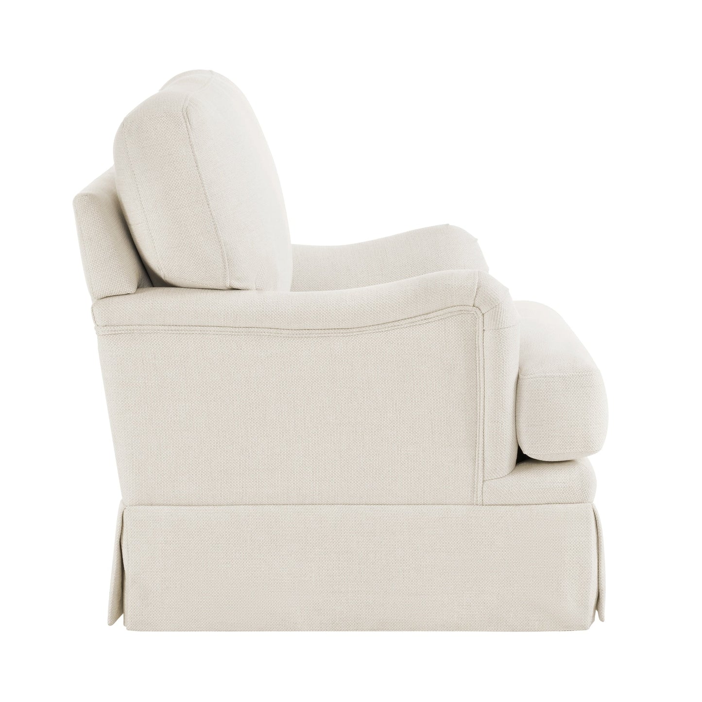 Fauteuil pivotant en tissu à assise profonde LUE BONA, fauteuil d'appoint de salon une place
