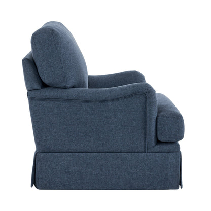 Fauteuil pivotant en tissu à assise profonde LUE BONA, fauteuil d'appoint de salon une place