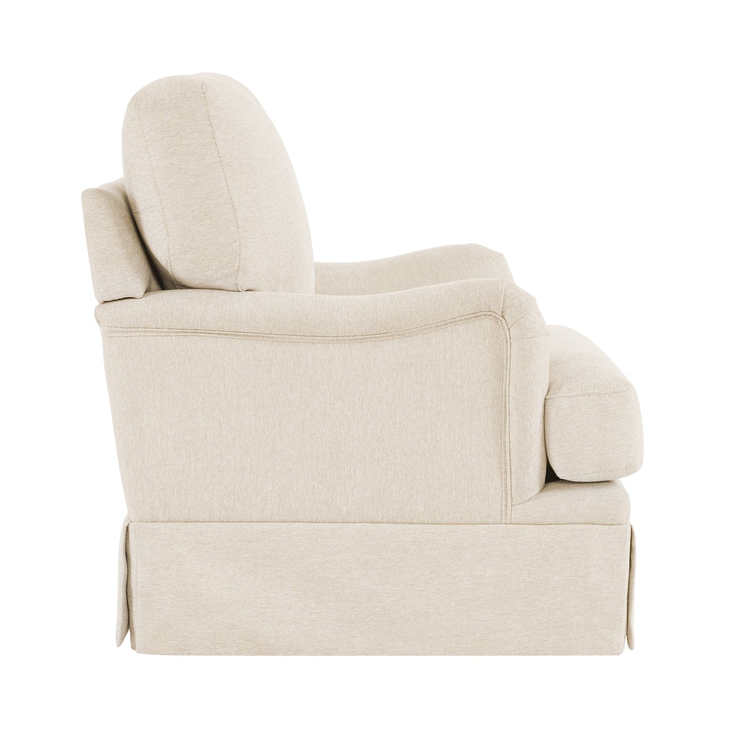 Fauteuil pivotant en tissu à assise profonde LUE BONA, fauteuil d'appoint de salon une place