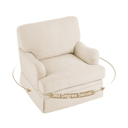 Fauteuil pivotant en tissu à assise profonde LUE BONA, fauteuil d'appoint de salon une place