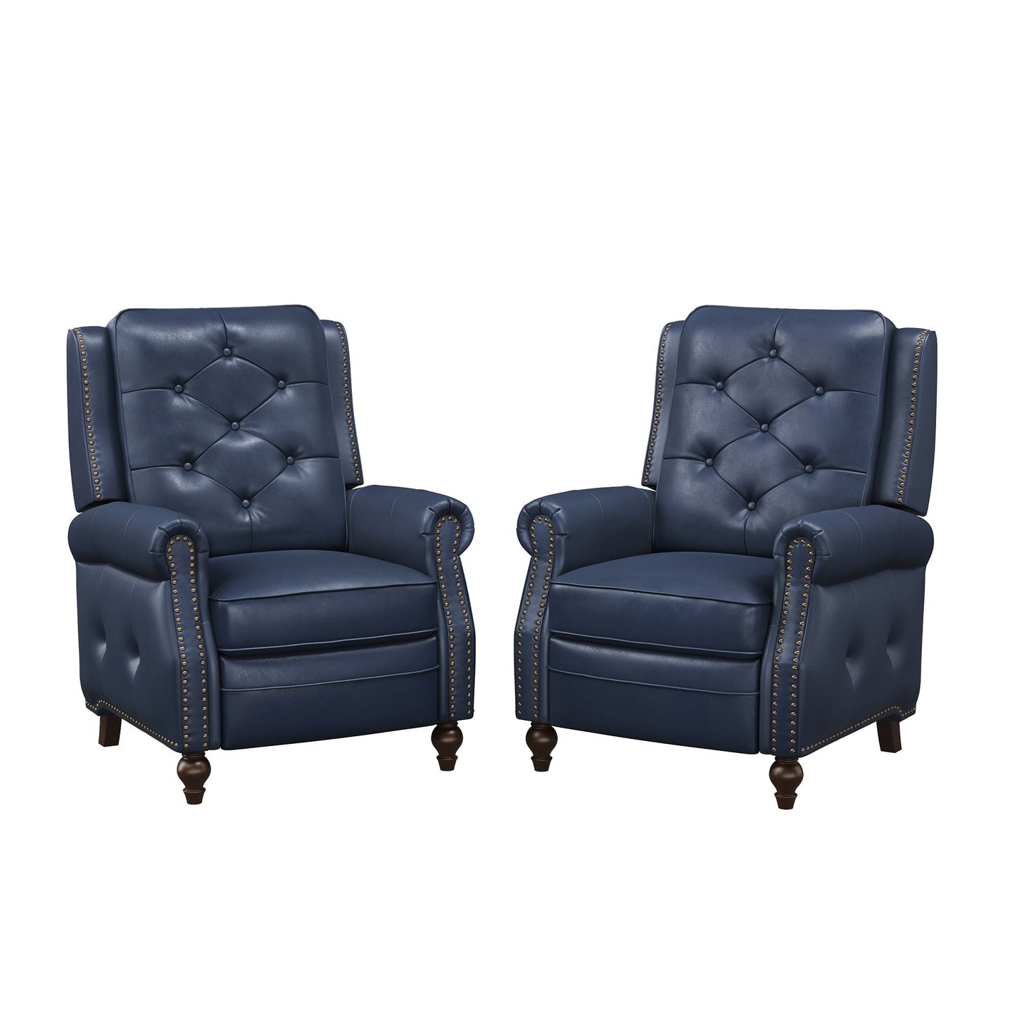 Fauteuil inclinable en cuir LUE BONA, ensemble de 2 chaises d'appoint pour salon