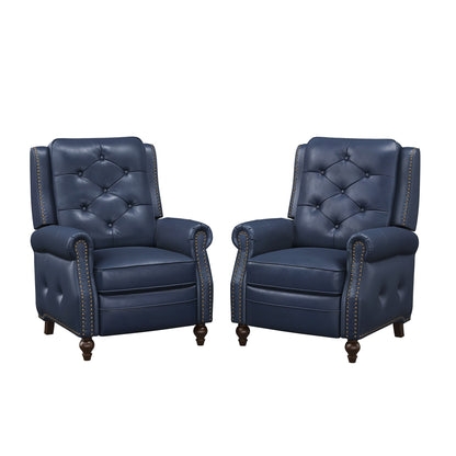 Fauteuil inclinable en cuir LUE BONA, ensemble de 2 chaises d'appoint pour salon