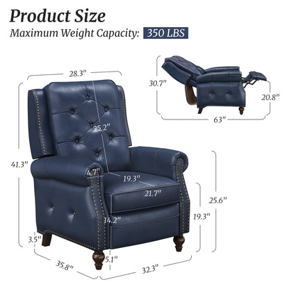 Fauteuil inclinable en cuir LUE BONA, ensemble de 2 chaises d'appoint pour salon