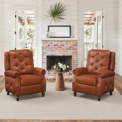 Fauteuil inclinable en cuir LUE BONA, ensemble de 2 chaises d'appoint pour salon