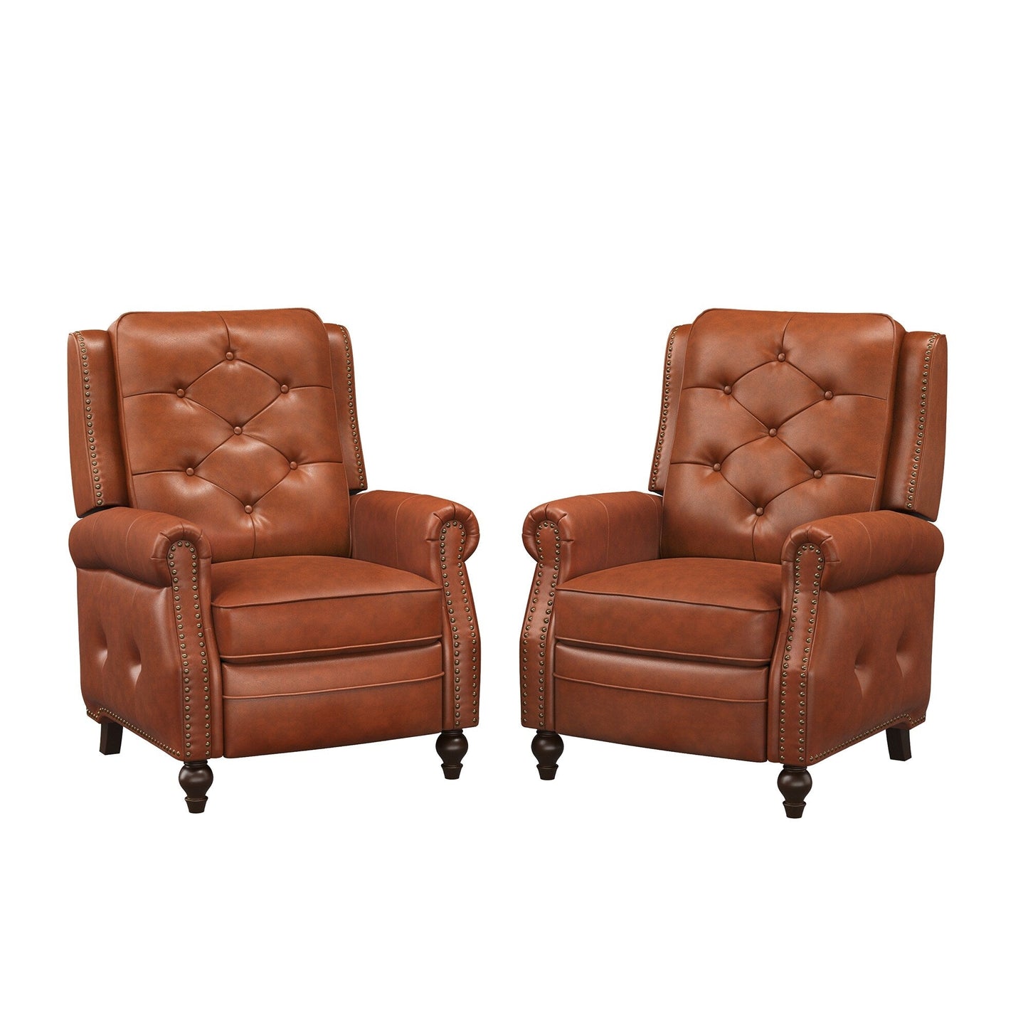 Fauteuil inclinable en cuir LUE BONA, ensemble de 2 chaises d'appoint pour salon