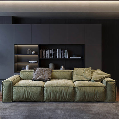 Canapé carré Masha en velours de 110 pouces, quatre places, pour le salon, canapé-lit