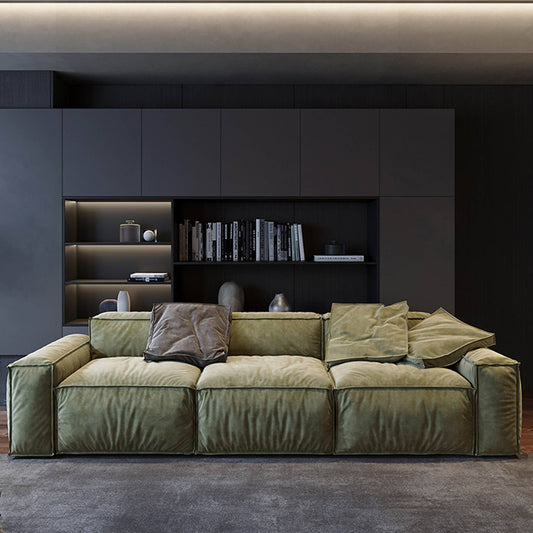 Canapé carré Masha en velours de 110 pouces, quatre places, pour le salon, canapé-lit