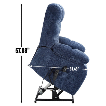 Grand fauteuil inclinable électrique à double moteur en chenille avec massage, chauffage et télécommande, positions infinies