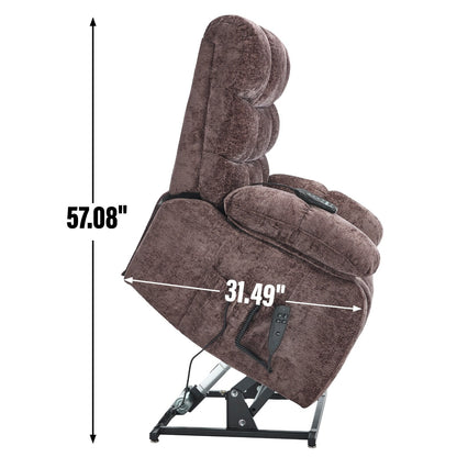 Grand fauteuil inclinable électrique à double moteur en chenille avec massage, chauffage et télécommande, positions infinies