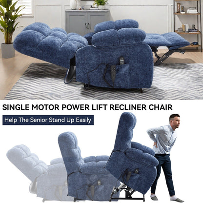 Grand fauteuil inclinable électrique à double moteur en chenille avec massage, chauffage et télécommande, positions infinies