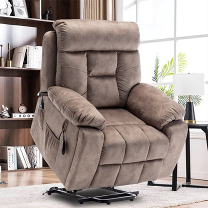 Grand fauteuil inclinable de massage électrique avec chauffage et porte-gobelet dissimulé