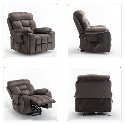 Grand fauteuil inclinable de massage électrique avec chauffage et porte-gobelet dissimulé