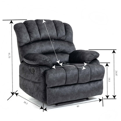 Grand fauteuil inclinable manuel en tissu pour salon