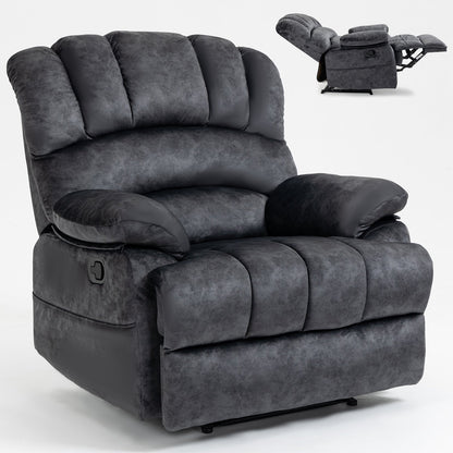 Grand fauteuil inclinable manuel en tissu pour salon